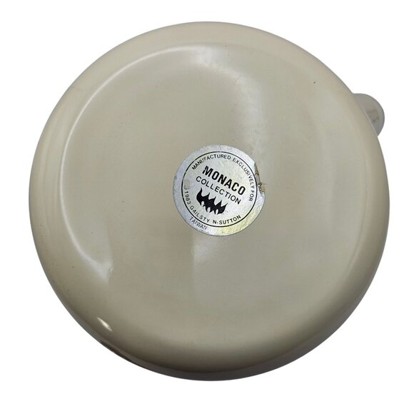 Vintage 1983 2 Qt Whistling Tea Kettle Porcelain Enamel Ivory W/Box Towle - Picture 13 of 16